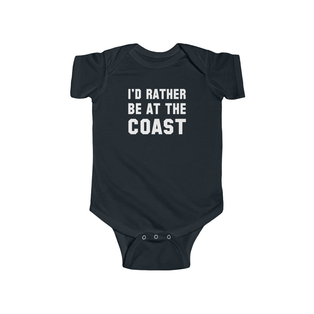 I'd Rather Be At The Coast Baby Bodysuit Black / 12M - The Northwest Store