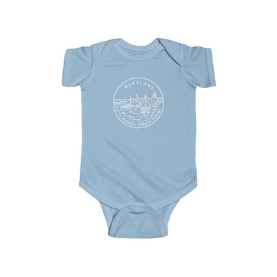 State Of Maryland Baby Bodysuit Light Blue / NB (0-3M) - The Northwest Store