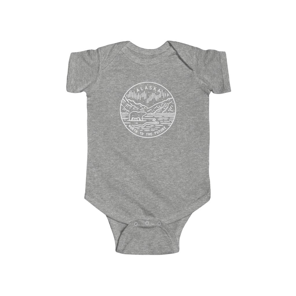 State Of Alaska Baby Bodysuit Heather / NB (0-3M) - The Northwest Store