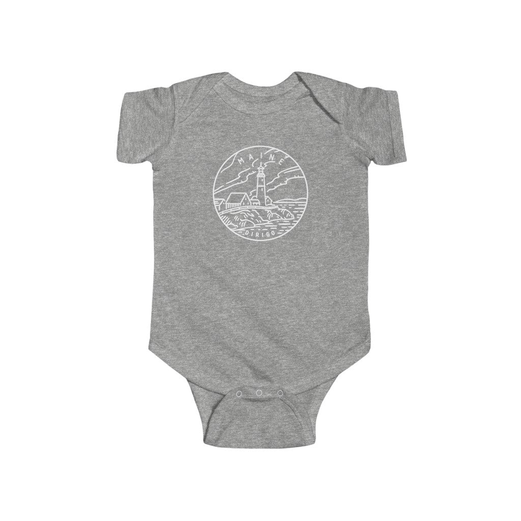 State Of Maine Baby Bodysuit Heather / NB (0-3M) - The Northwest Store