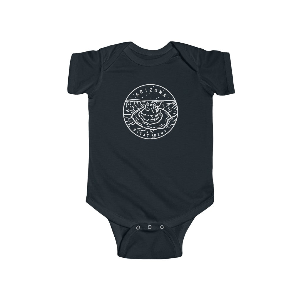 State Of Arizona Baby Bodysuit Black / 12M - The Northwest Store