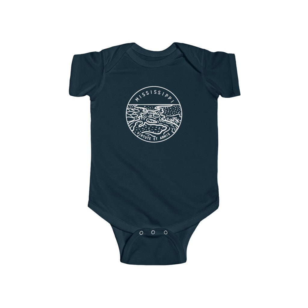 State Of Mississippi Baby Bodysuit Navy / NB (0-3M) - The Northwest Store