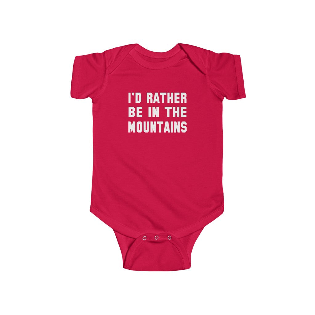 I'd Rather Be In The Mountains Baby Bodysuit Red / NB (0-3M) - The Northwest Store