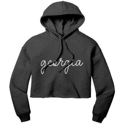 Georgia Script Crop Hoodie