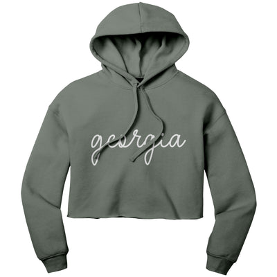 Georgia Script Crop Hoodie