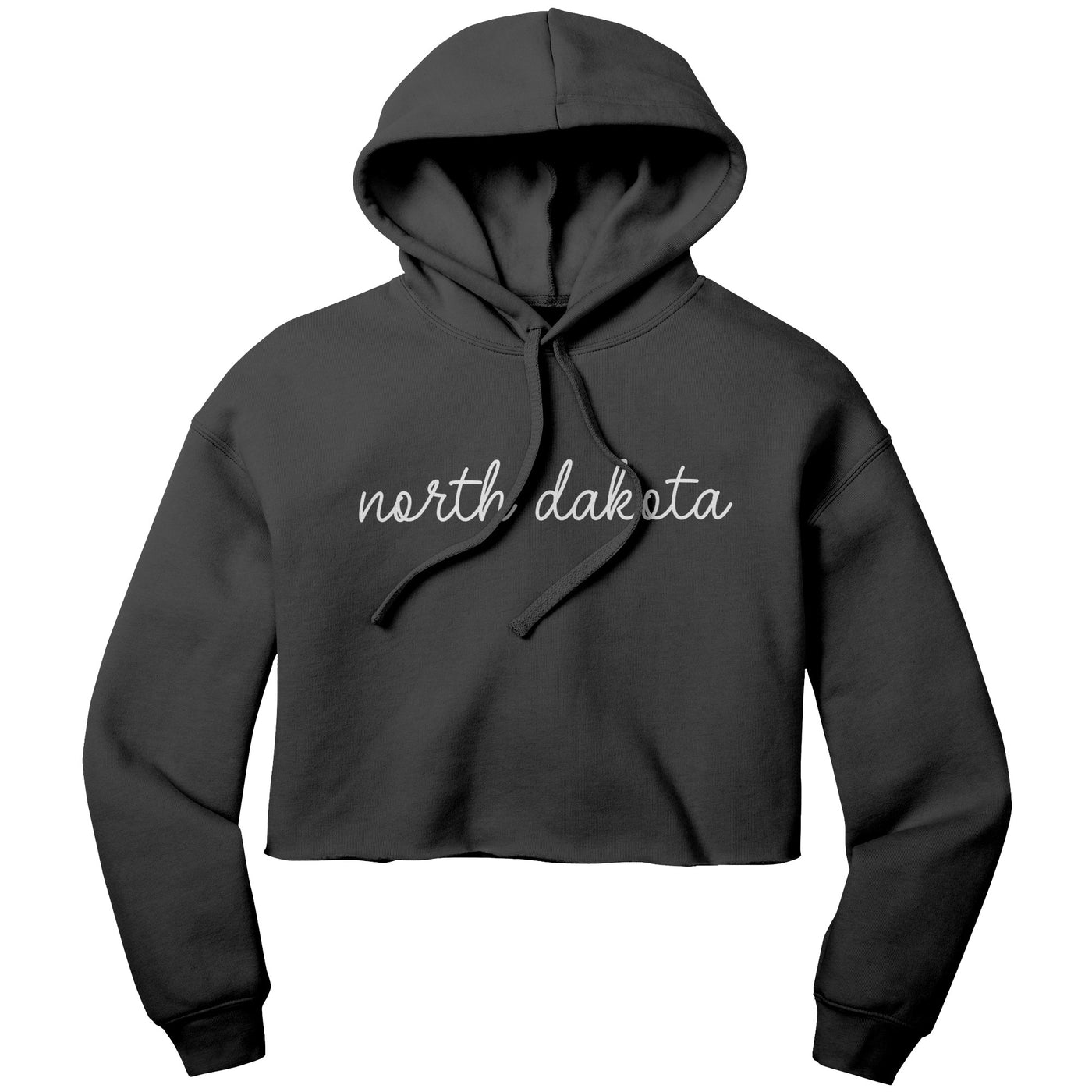 North Dakota Script Crop Hoodie