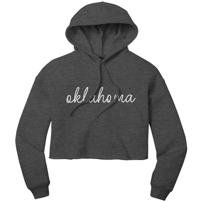 Oklahoma Script Crop Hoodie