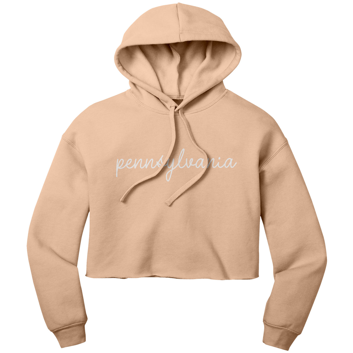 Pennsylvania Script Crop Hoodie Peach / S - The Northwest Store