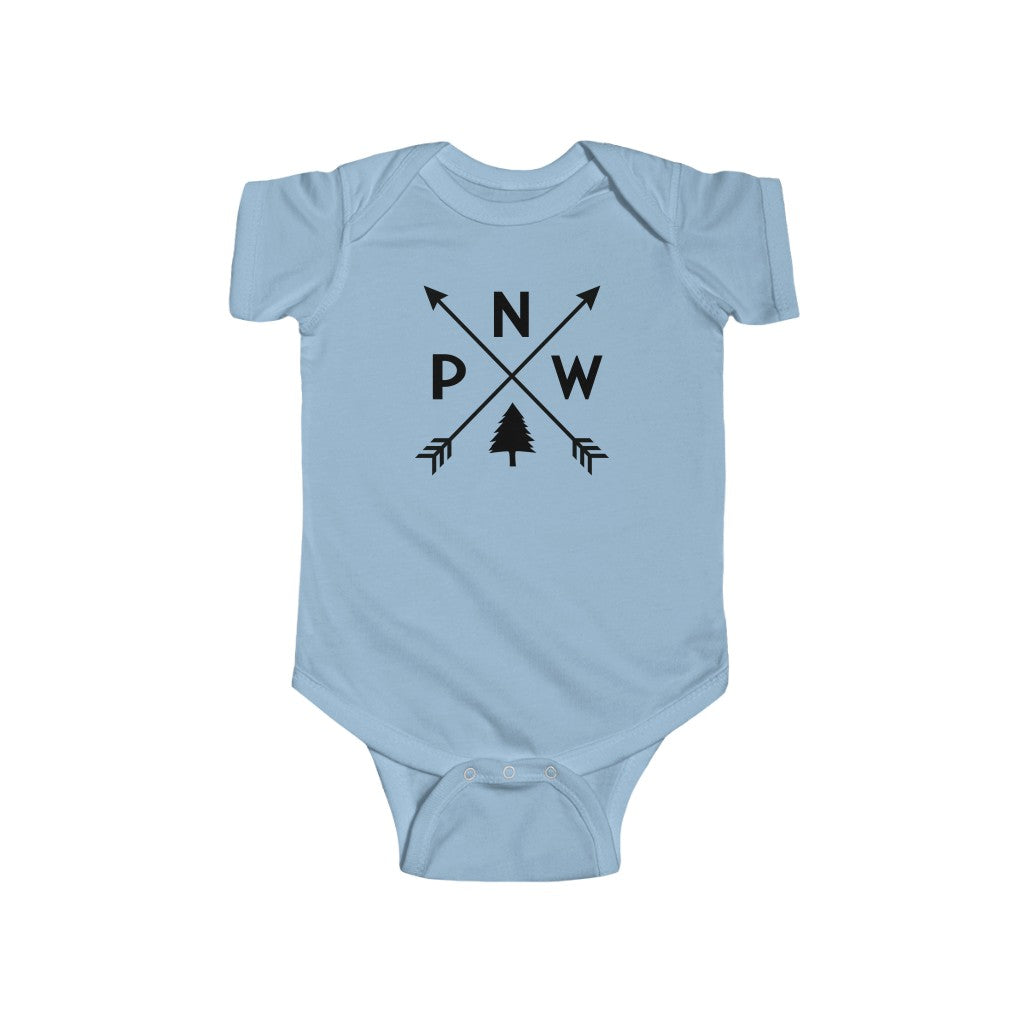 PNW Arrows Baby Bodysuit Light Blue / NB (0-3M) - The Northwest Store