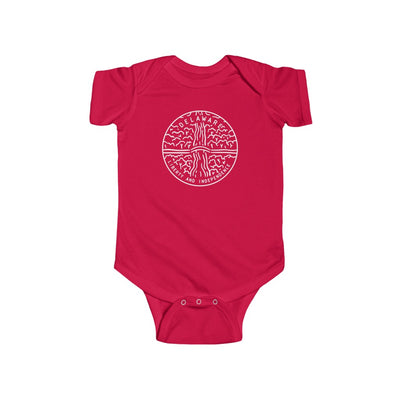 State Of Delaware Baby Bodysuit Red / NB (0-3M) - The Northwest Store