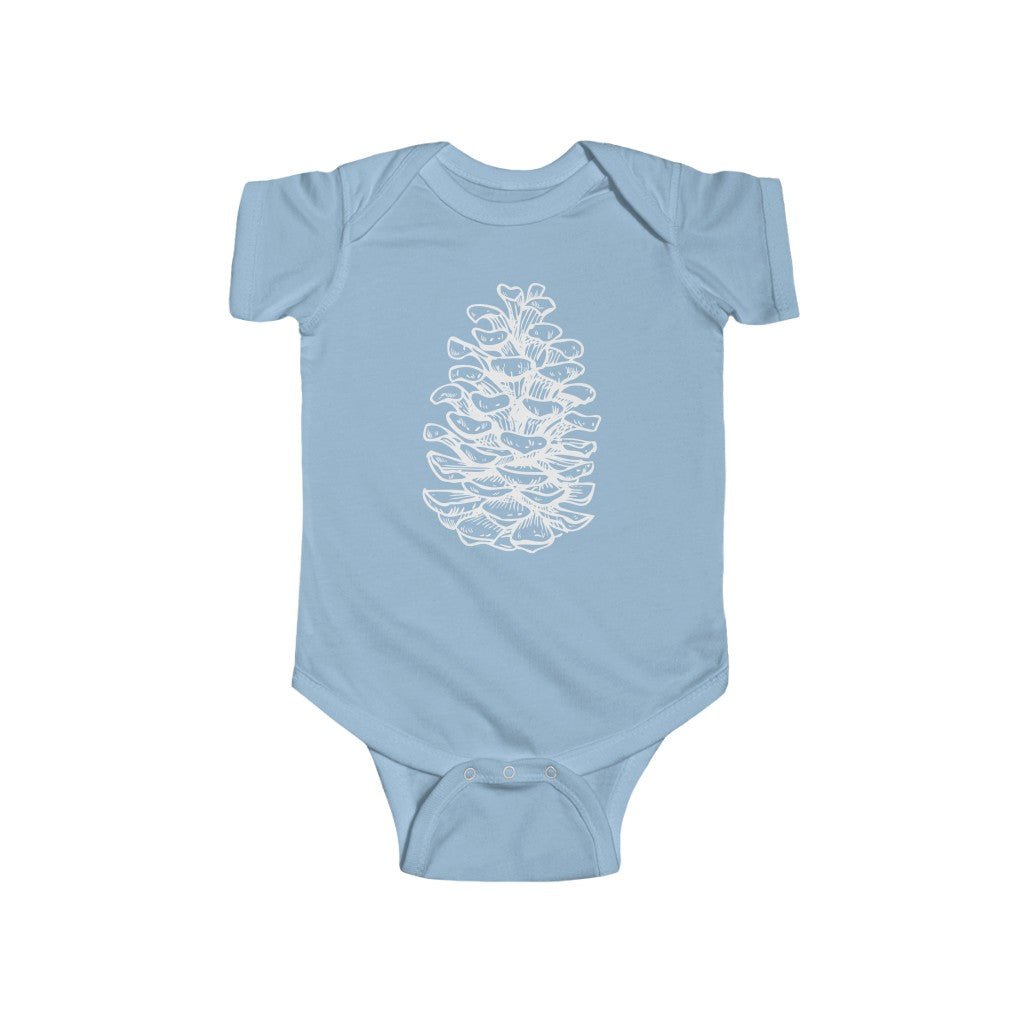 Pinecone Baby Bodysuit Light Blue / NB (0-3M) - The Northwest Store