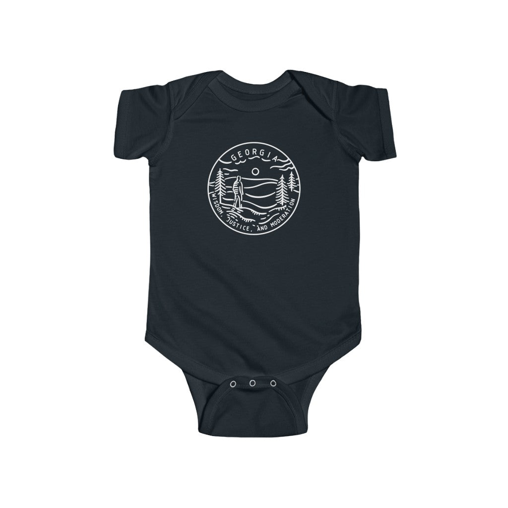State Of Georgia Baby Bodysuit Black / 12M - The Northwest Store