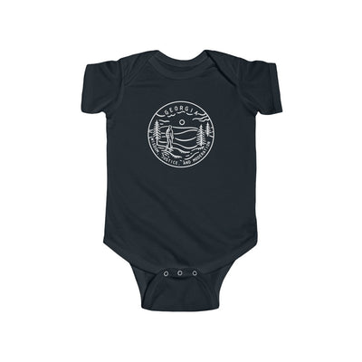 State Of Georgia Baby Bodysuit Black / 12M - The Northwest Store