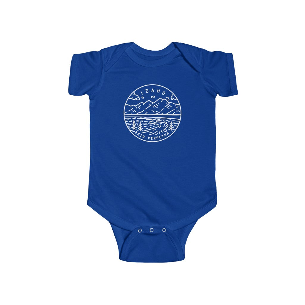 State Of Idaho Baby Bodysuit Royal / NB (0-3M) - The Northwest Store