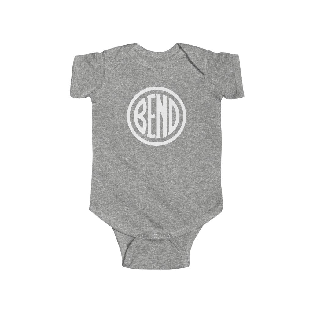 Bend Oregon Baby Bodysuit - White Heather / NB (0-3M) - The Northwest Store