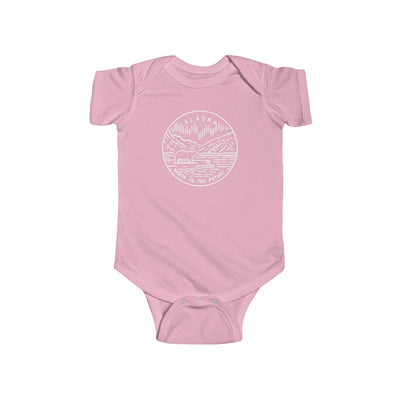 State Of Alaska Baby Bodysuit Pink / NB (0-3M) - The Northwest Store