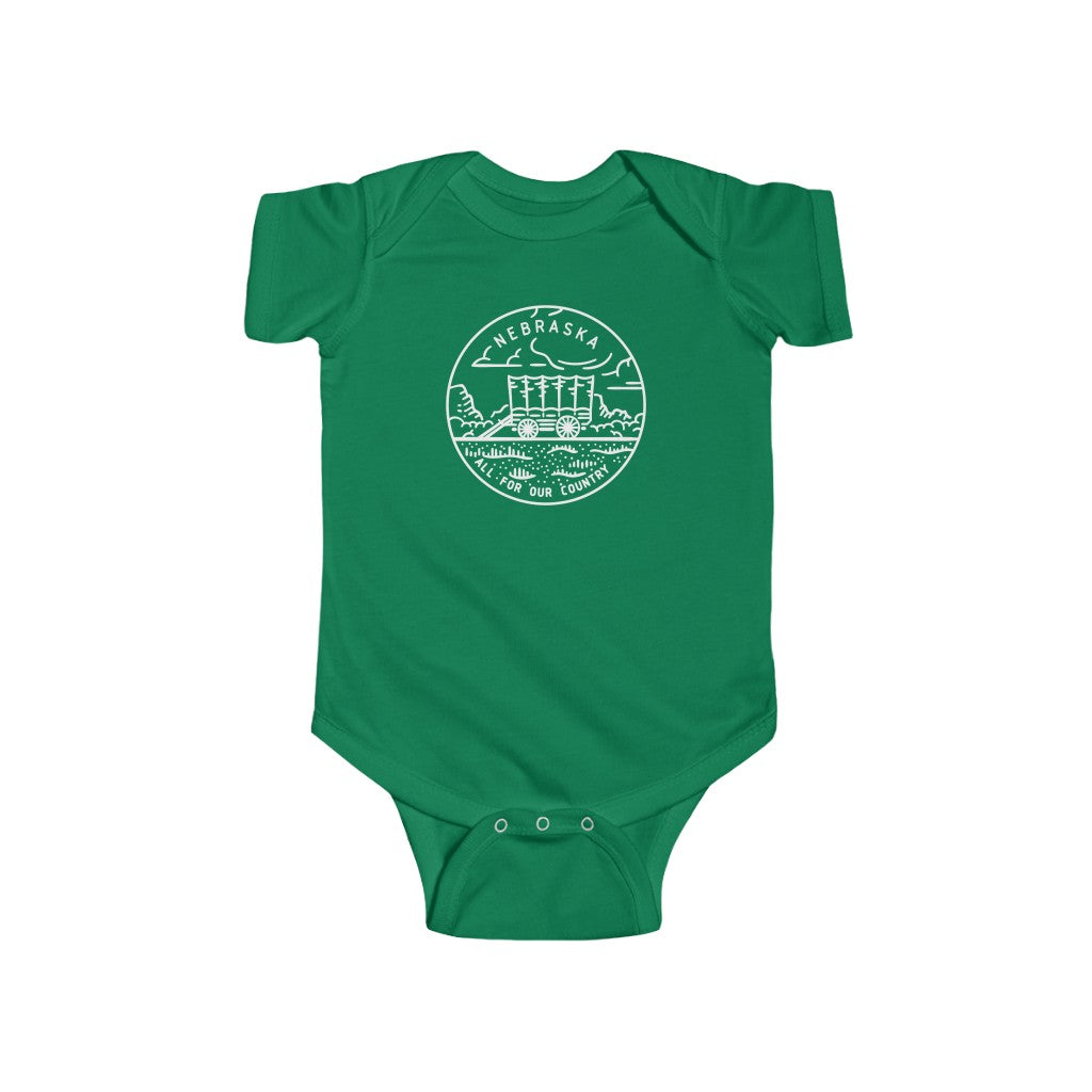 State Of Nebraska Baby Bodysuit Kelly / NB (0-3M) - The Northwest Store
