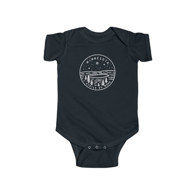 State Of Minnesota Baby Bodysuit Black / 12M - The Northwest Store