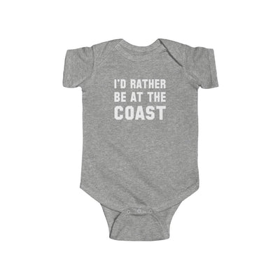 I'd Rather Be At The Coast Baby Bodysuit Heather / NB (0-3M) - The Northwest Store