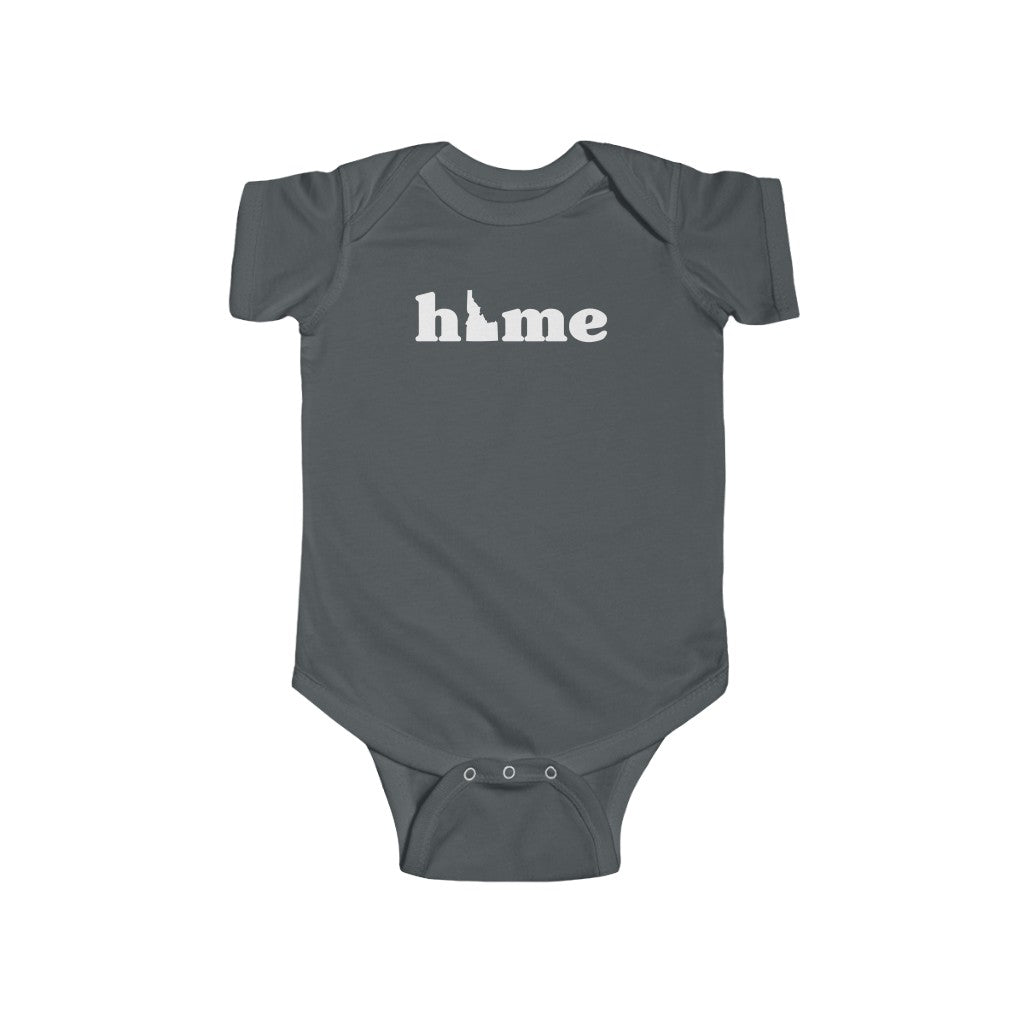 Idaho Is Home Baby Bodysuit Charcoal / NB (0-3M) - The Northwest Store