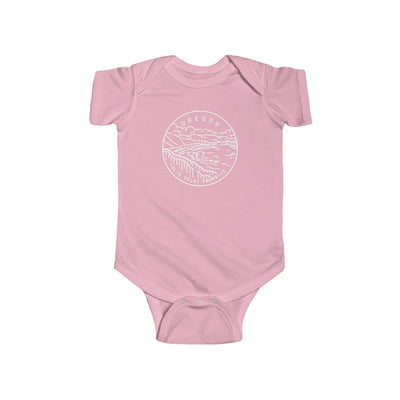 State Of Oregon Baby Bodysuit Pink / NB (0-3M) - The Northwest Store