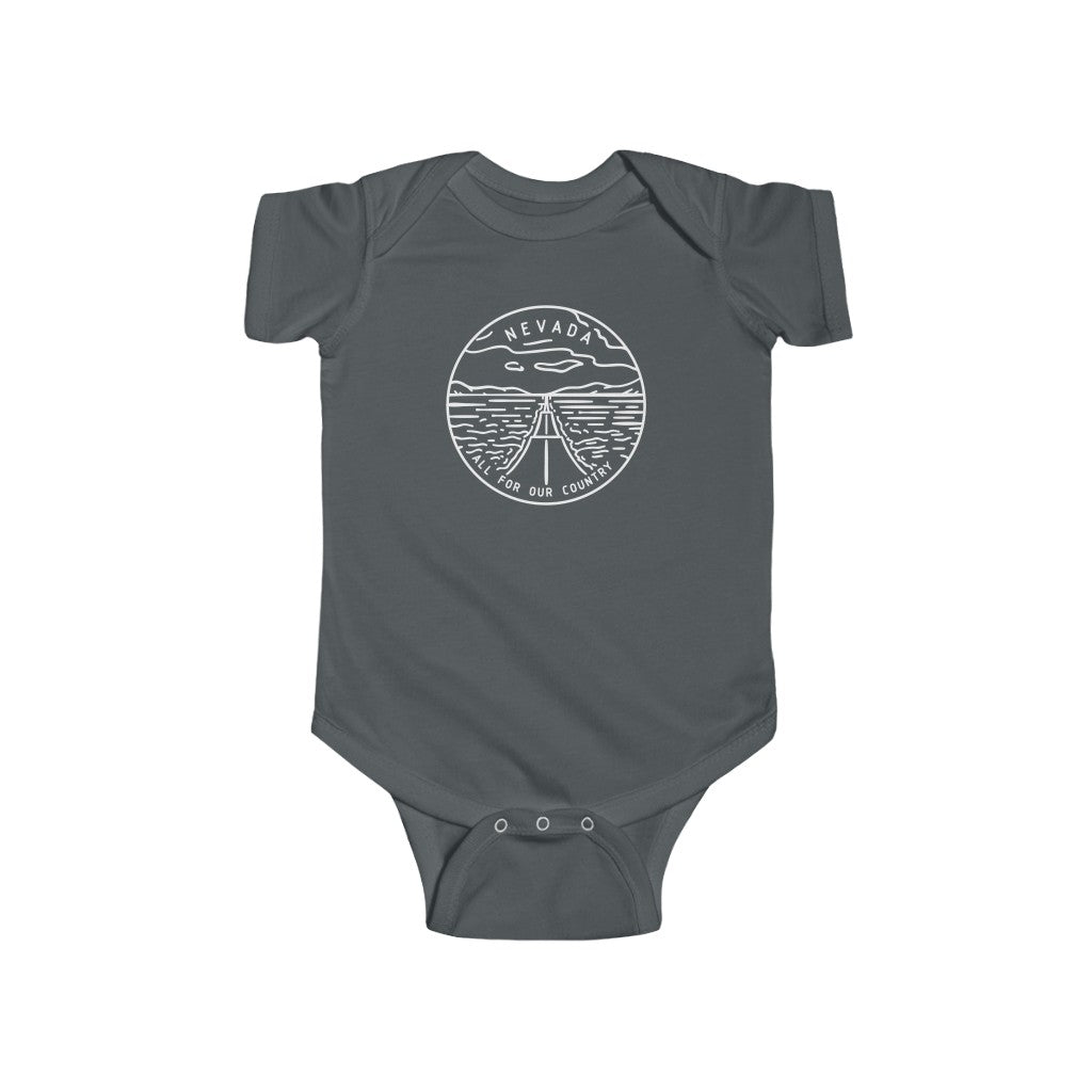 State Of Nevada Baby Bodysuit Charcoal / NB (0-3M) - The Northwest Store