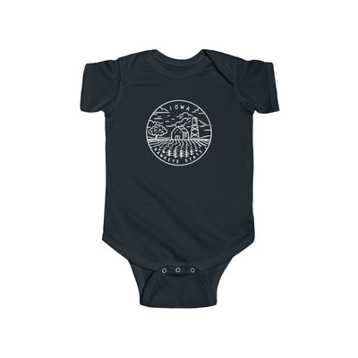 State Of Iowa Baby Bodysuit Black / 12M - The Northwest Store