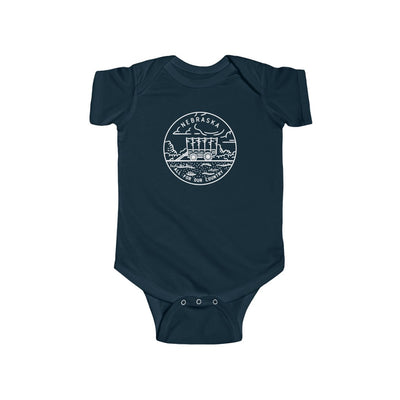 State Of Nebraska Baby Bodysuit Navy / NB (0-3M) - The Northwest Store
