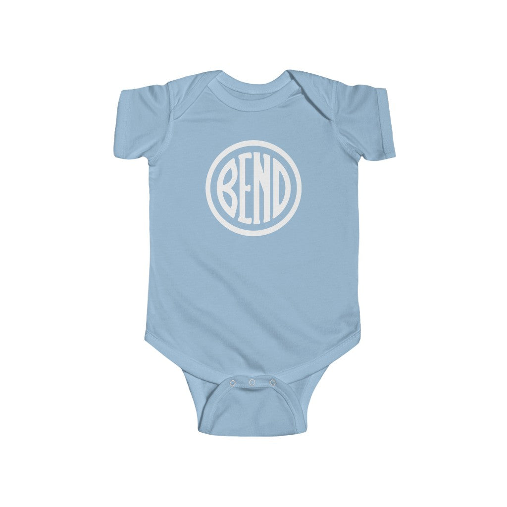 Bend Oregon Baby Bodysuit - White Light Blue / NB (0-3M) - The Northwest Store