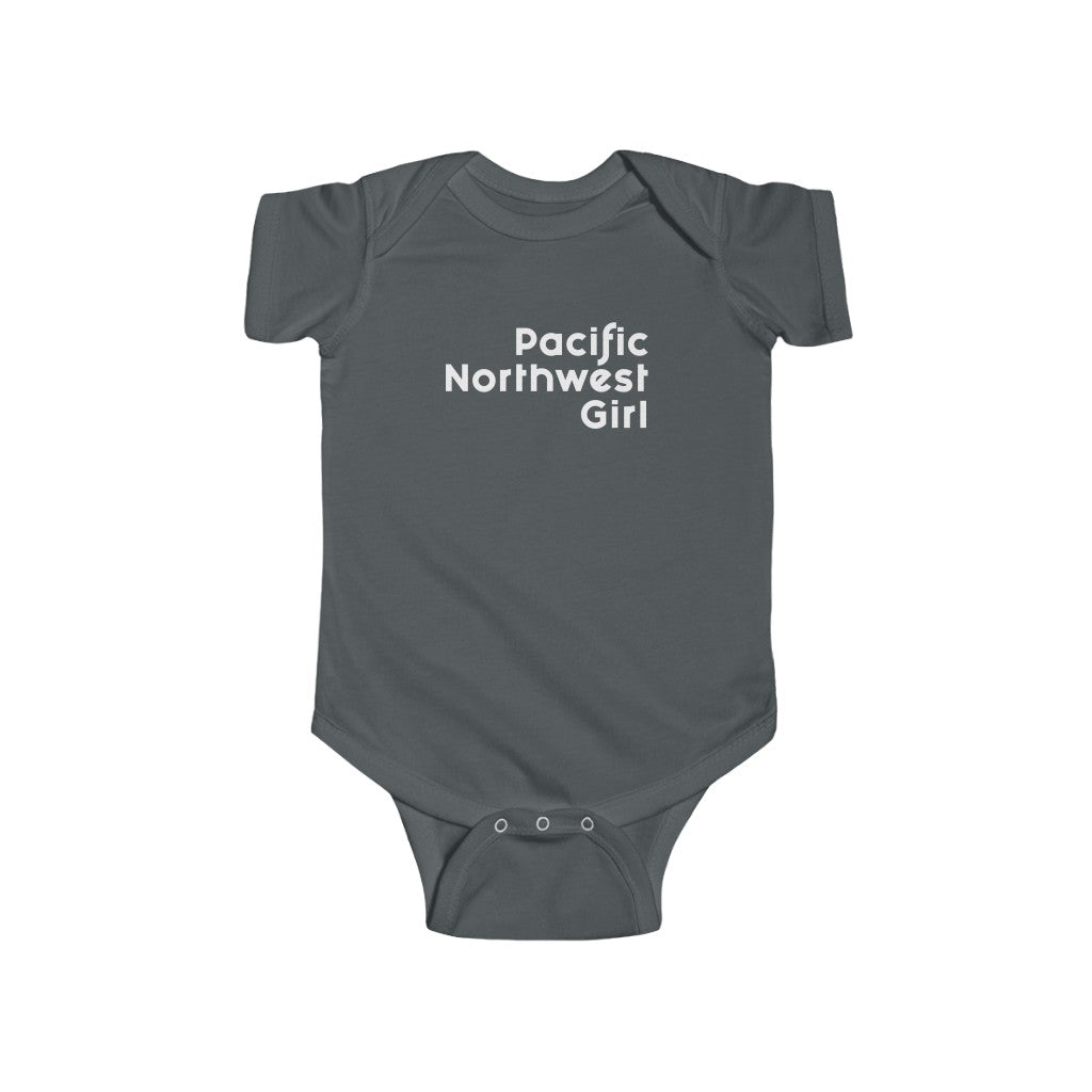 Pacific Northwest Girl Baby Bodysuit Charcoal / NB (0-3M) - The Northwest Store