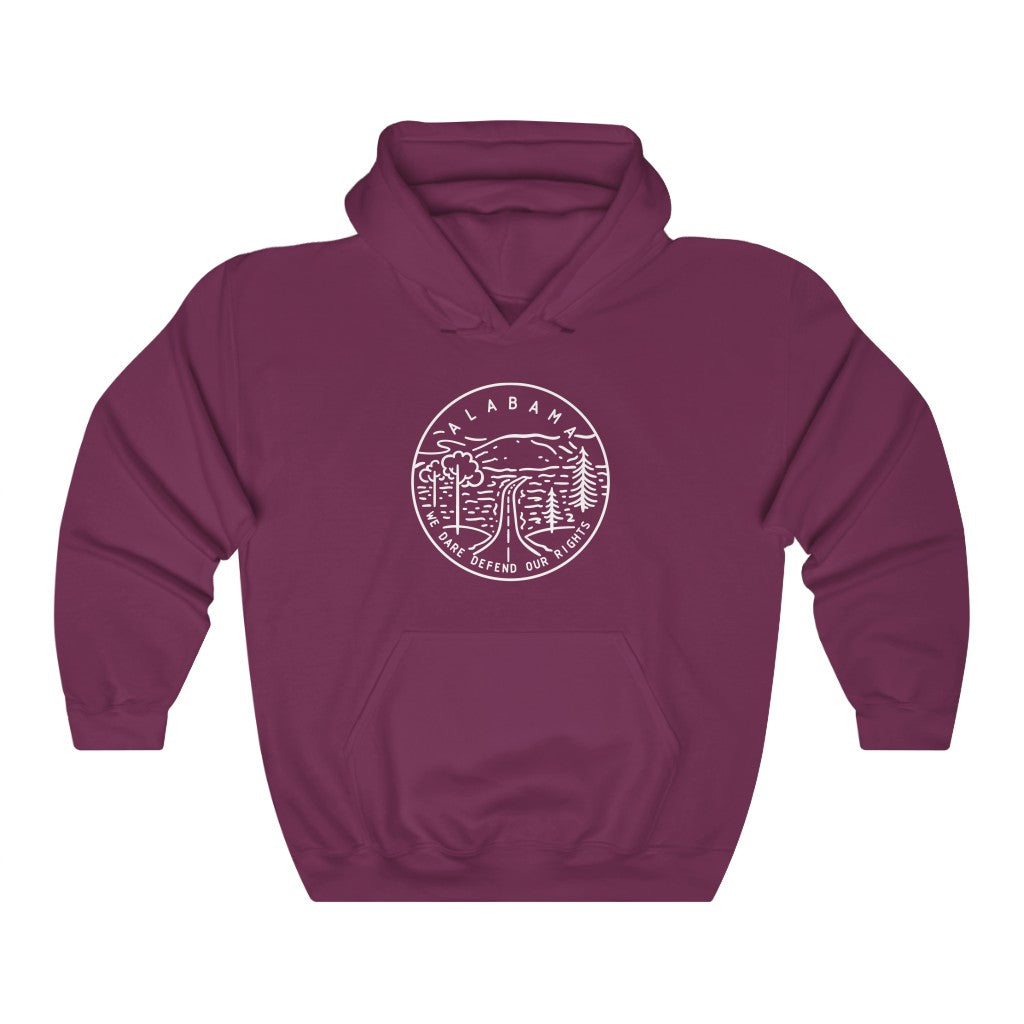 State Of Alabama Hooded Sweatshirt Maroon / S - The Northwest Store