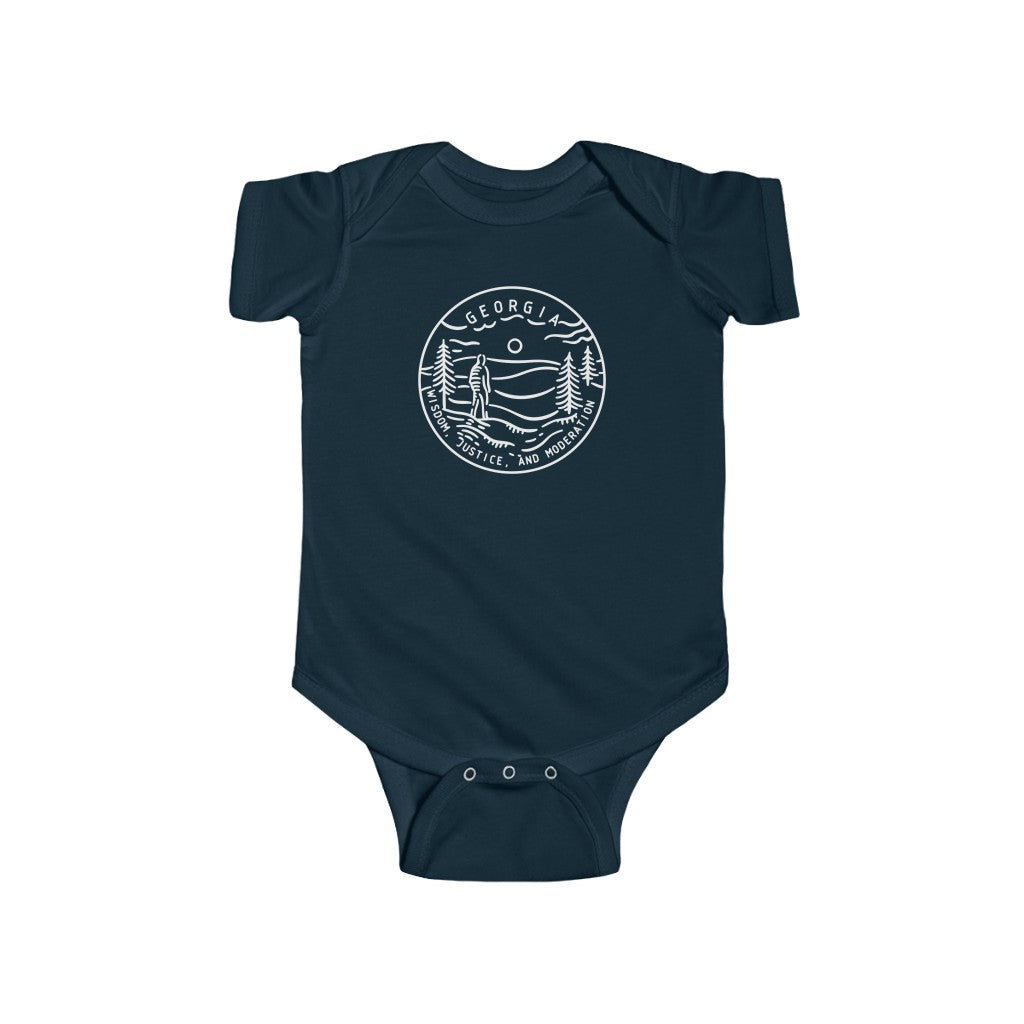 State Of Georgia Baby Bodysuit Navy / NB (0-3M) - The Northwest Store