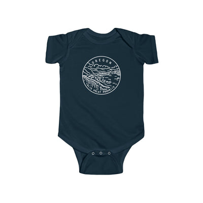 State Of Oregon Baby Bodysuit Navy / NB (0-3M) - The Northwest Store