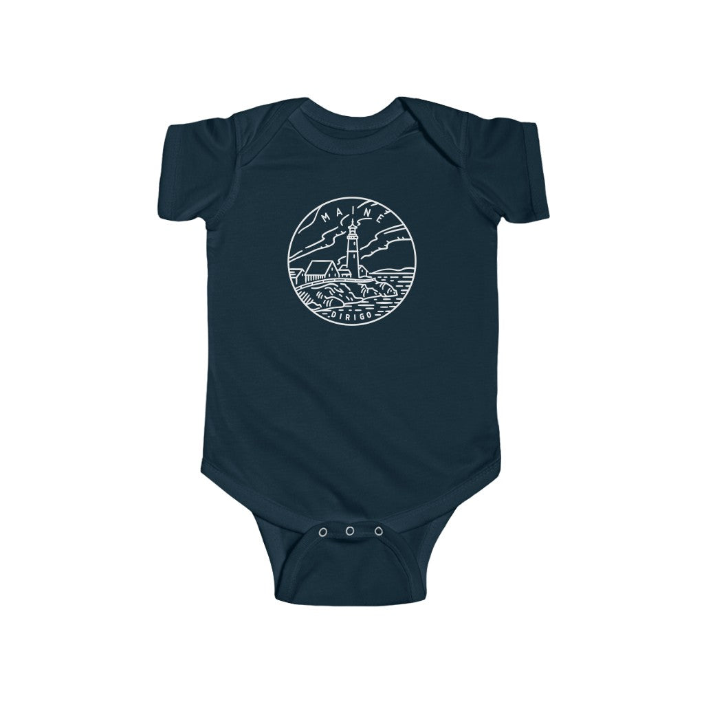 State Of Maine Baby Bodysuit Navy / NB (0-3M) - The Northwest Store