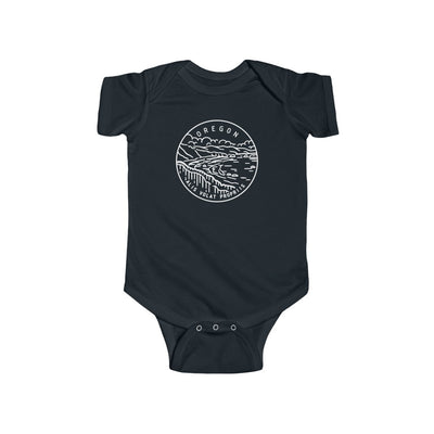 State Of Oregon Baby Bodysuit Black / 12M - The Northwest Store