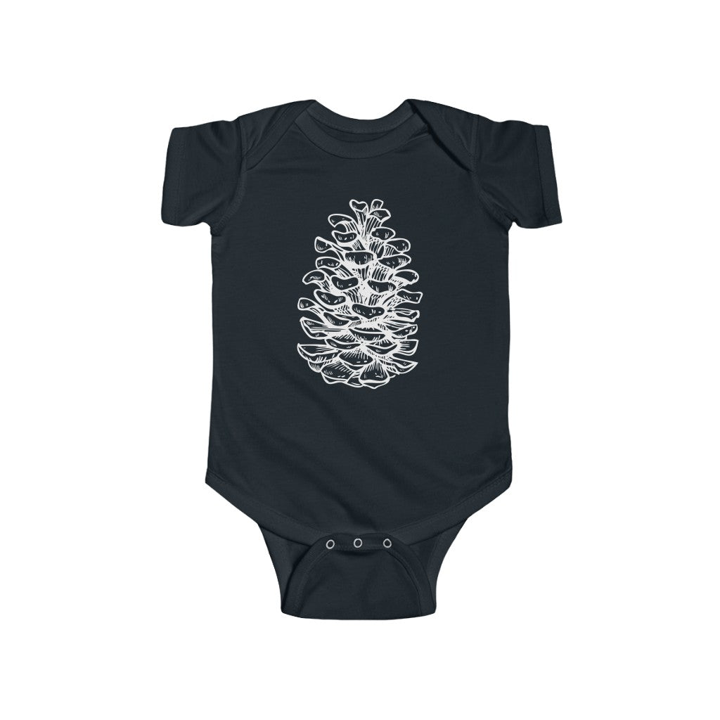 Pinecone Baby Bodysuit Black / 12M - The Northwest Store