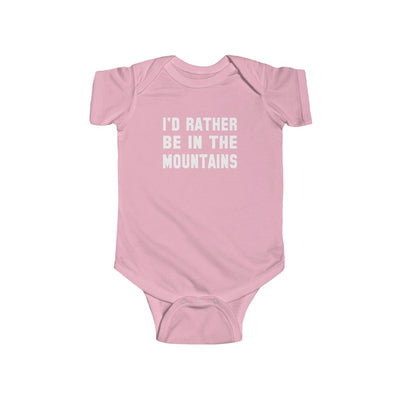 I'd Rather Be In The Mountains Baby Bodysuit Pink / NB (0-3M) - The Northwest Store