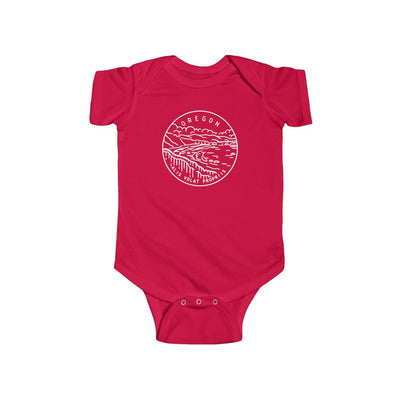 State Of Oregon Baby Bodysuit Red / NB (0-3M) - The Northwest Store
