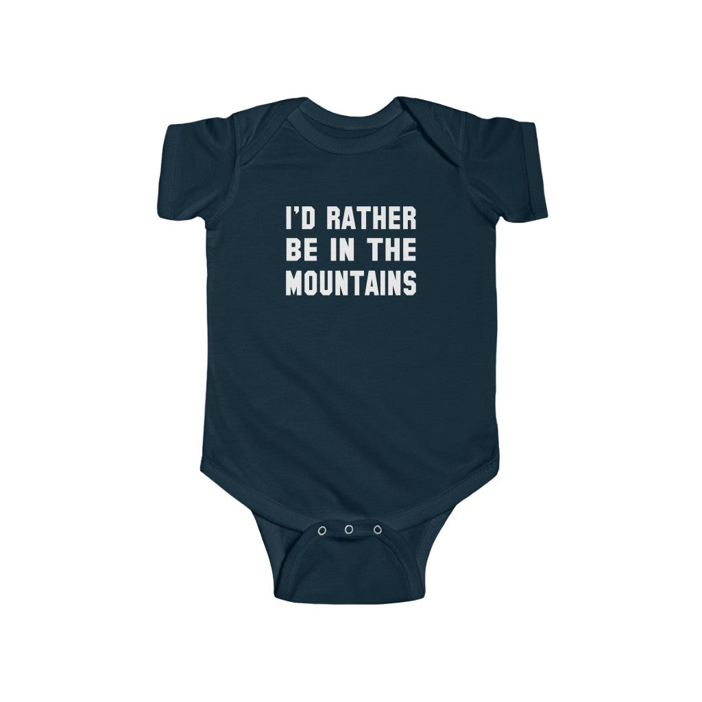 I'd Rather Be In The Mountains Baby Bodysuit Navy / NB (0-3M) - The Northwest Store