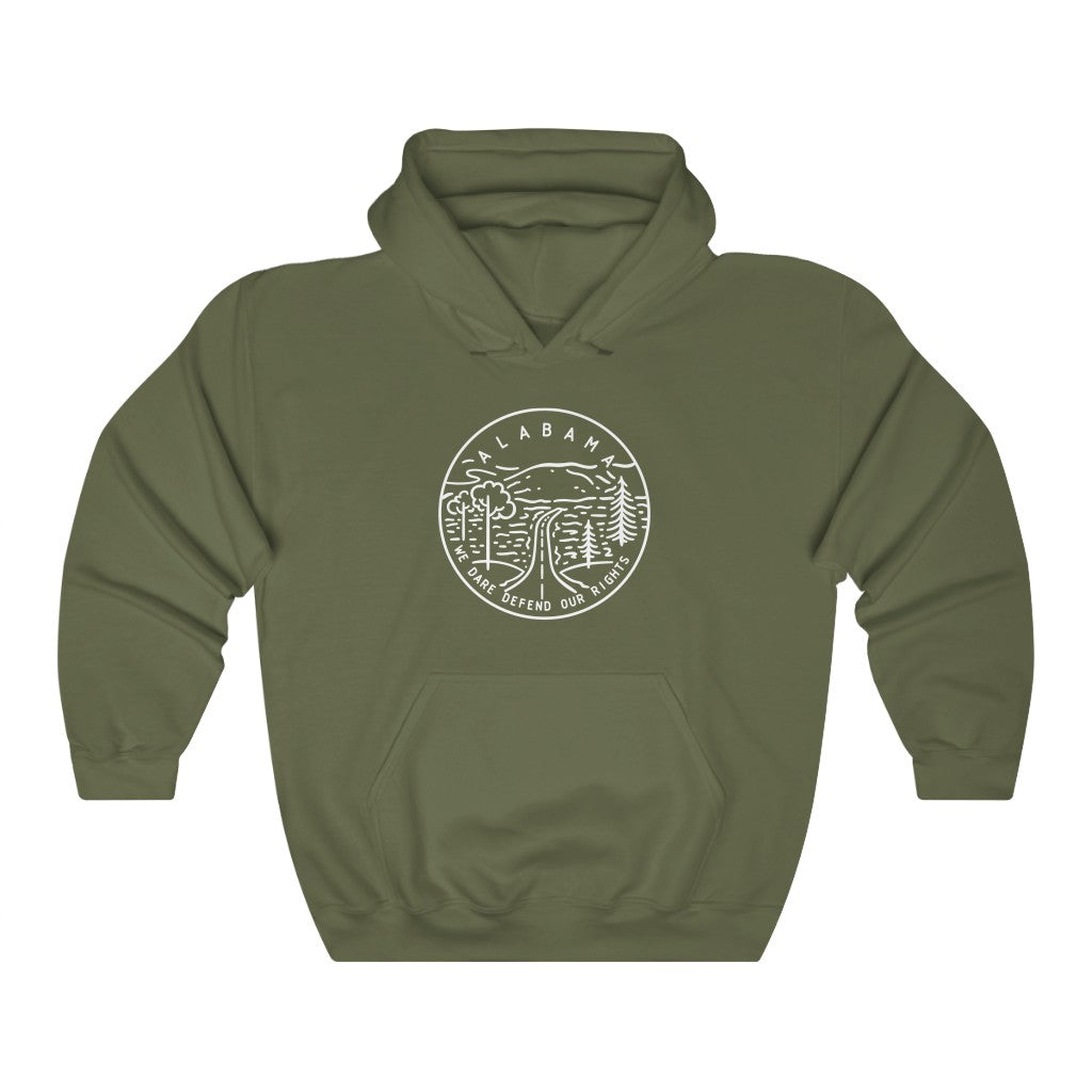 State Of Alabama Hooded Sweatshirt Military Green / S - The Northwest Store