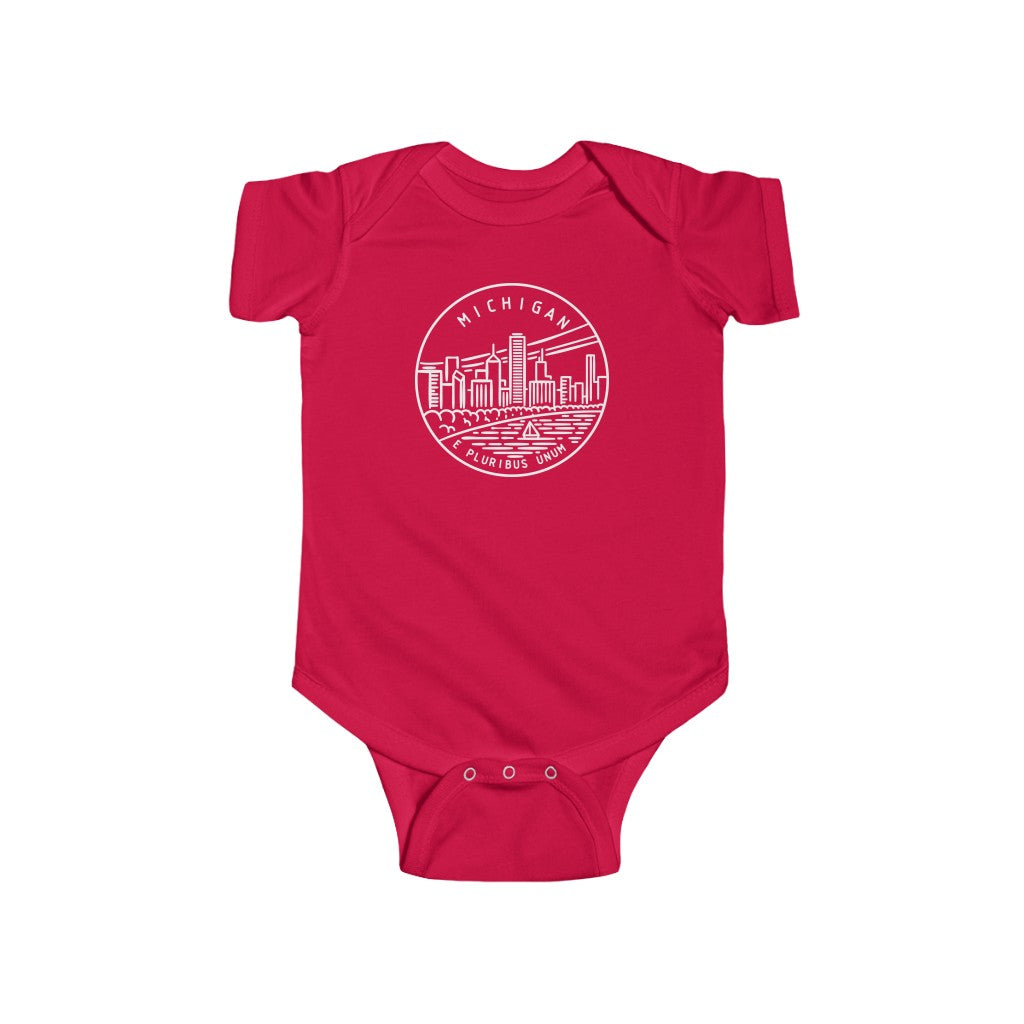 State Of Michigan Baby Bodysuit Red / NB (0-3M) - The Northwest Store