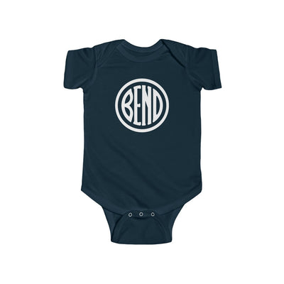 Bend Oregon Baby Bodysuit - White Navy / NB (0-3M) - The Northwest Store