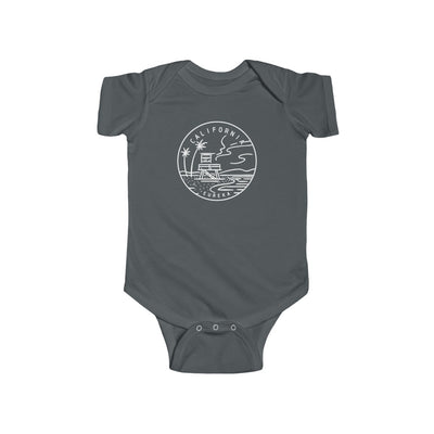 State Of California Baby Bodysuit Charcoal / NB (0-3M) - The Northwest Store