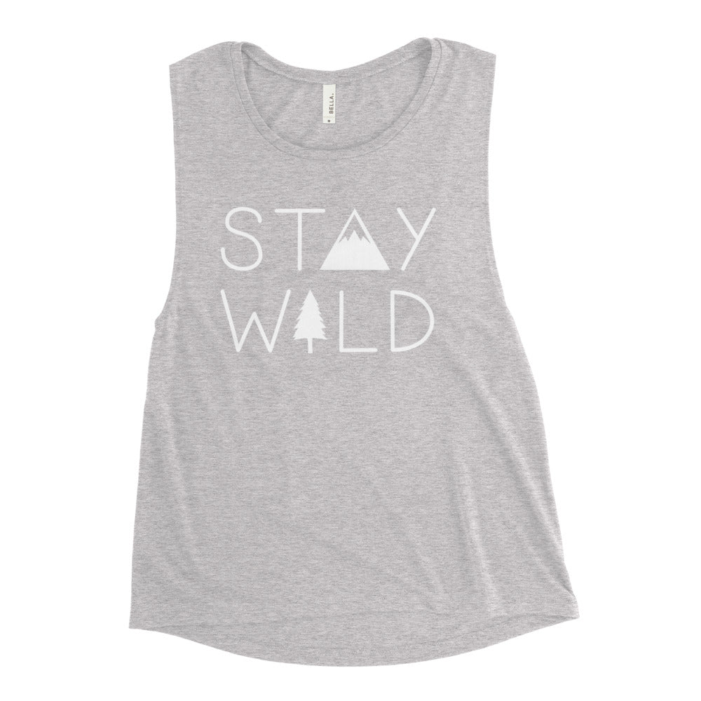 Stay Wild Women's Muscle Tank Athletic Heather / S - The Northwest Store