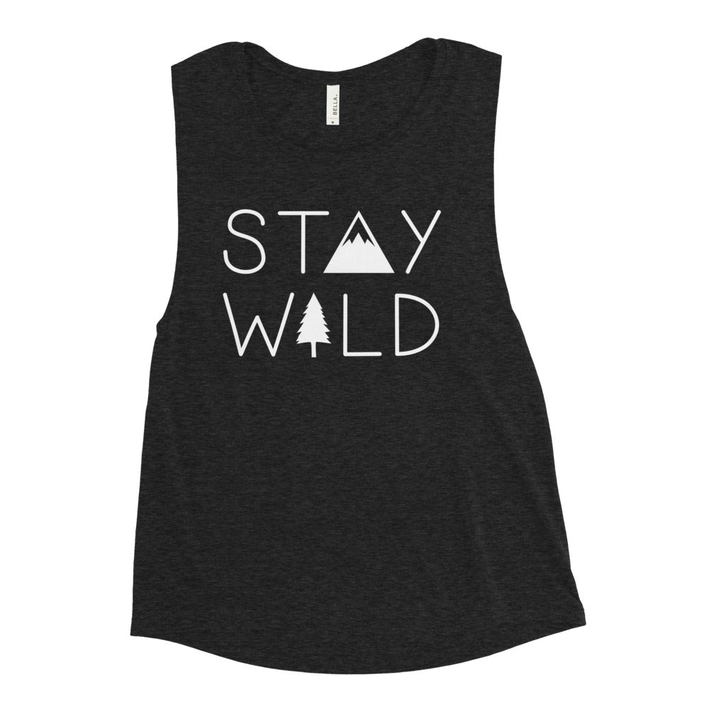 Stay Wild Women's Muscle Tank Black Heather / S - The Northwest Store
