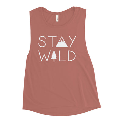 Stay Wild Women's Muscle Tank Mauve / S - The Northwest Store